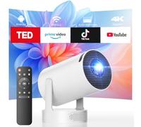 Proyector Portatil Support 4K 1080P, Mini Proyector para Movil con WiFi 6 Bluetooth 5.0 Auto Keystone 220° Rotable Projector Portable Compatibile con HDMI/TV Stick/Laptop