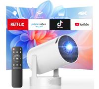 Proyector Portatil Support 4K 1080P, Mini Proyector para Movil con WiFi 6 Bluetooth 5.0 Auto Keystone 220° Rotable Projector Portable Compatibile con HDMI/TV Stick/Laptop