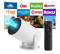 Proyector Portatil, Upgraded Mini Proyector 4K con WiFi 6 Bluetooth 5.4, Android 14, Admite Rotación de 180° y Keystone Automático Projector para Movil, Laptop/Phone (Blanco)