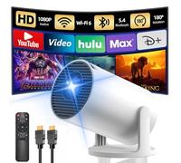 Proyector Portátil, Yoton Proyector para movil con Wi-Fi 6 y Bluetooth 5.4, Compatible con 1080P, Proyección inalámbrica de Pantalla (Android y iOS), Compatible con HDMI, Blanco
