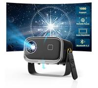 Proyector 【Rotación de 360° y enfoque eléctrico】 25000L 1080P HD Jimveo Mini Beamer WiFi6 Bluetooth Proyector Soporta 4K Home Cinema 300 pulgadas con iOS Android