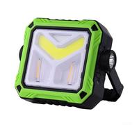 Proyector solar de 10 W, luz de trabajo recargable LED, batería de 2400 mAh, 300 lm, linterna con gancho para acampar al aire libre senderismo (777D)