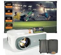 Proyector TECDIGBO C55 Proyector 4K 5G Bluetooth Proyector 5" LCD ± 50° 4D Keystone Corrección Nativa 1080P Full HD 12000 lúmenes Proyector de película exterior para smartphone/portátil/PC/DVD/TV/PS4