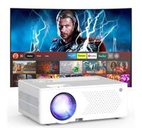 Proyector WiFi 5G con Pantalla, 400 ANSI Real Native 1080P 4K Proyector Exterior para Películas Teatrales Sincronización Smartphone Compatible con TV Stick/HDMI/PS4/Consola [Pantalla de 120 Pulgadas