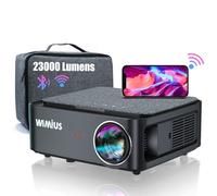 Proyector WiFi Bluetooth 4K Soporte, 35000 Lúmenes WiMiUS Proyector WiFi Bluetooth Full HD 1080P Nativo Ajuste Digital 4P/4D, Zoom 50% Proyectors Portátil Cine en Casa 300” para PPT,PS5,TV Stick HDMI