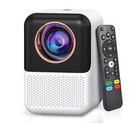 Proyector WiFi Bluetooth Built-in Netflix, [Electic Focus] 1080p 200 ANSI Mini Portable Smart TV Projector, Support 4K, Office DOC, 4D 4P Keystone, 50% Digital Zoom, YouTube, etc