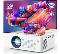 Proyector WiFi con pantalla de 120 pulgadas, [200 ANSI - más de 7500 Lux Brightness], 1080P Full HD Enhanced Projector, Portable Projector Compatible