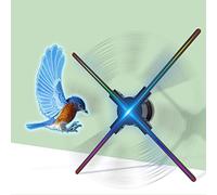 Proyector WiFi con Ventilador Holográfico 3D, Resolución De 2000 * 624, Efecto Visual 3D a Simple Vista, Compatible con La Mayoría De Formatos De Video, Animaciones Y Texto 3D