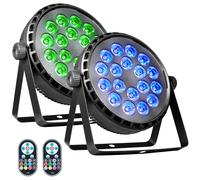 Proyectores Par para Iluminación Escénica - 80W RGBW 4-en-1 LED con Control DMX, Remoto y Activación por Sonido - Uplights para Eventos, Espectáculos, Fiestas, Bodas, Iglesias, Navidad (2 pieza)