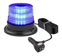 PROZOR Baliza LED Azul de Emergencia 40W 40 Leds Impermeable IP65 con Base Magnética y Cable Luz Estroboscópica Intermitente de Advertencia con 7 Modos para Coche Camión Grúa Vehículo Rescate Obras