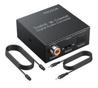 PROZOR Coaxial a Óptico SPDIF Convertidor Audio Digital Soporte DTS/Dolby-AC3 192 KHz Divisor de Audio Bidireccional con Cable Óptico para TV PS4 Receptor de Satélite Blu-ray HD TV