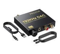 PROZOR Convertidor DAC 192kHz Soporte 5.1CH Convertidor Óptico a RCA con Volumen Ajustable Óptico Digital Toslink a RCA Analógico L/R Convertidor de 3,5 mm para HDTV Blu-ray DVD PS3 PS4
