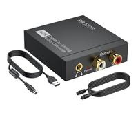 PROZOR DAC Convertidor Audio ABS 192kHz Conversor Digital a Analógico Adaptador de Audio Digital Coaxial Toslink a Analógico Estéreo L/R RCA de 3,5 mm para HDTV Blu-Ray DVD Amplificador AV