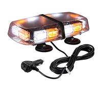 PROZOR Luz LED Estroboscópica de Emergencia 7 Modos E57 36 LEDs Lampara de Advertencia Ámbar Blanco Magnético IP67 con Enchufe de Coche12/24V para Vehículo Tractor Camión