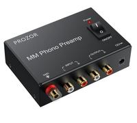PROZOR Phono Preamp MM con Interruptor Preamplificador Phono para Tocadiscos y Giradiscos Convertidor de Vinilo a Línea Bajo Ruido con Entrada y Salida RCA Adaptador 12V para Amplificador HiFi