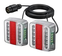 PROZOR Pilotos Traseros Remolque 18LED 12V Luz Trasera Ámbar con Cableado 7.5m Enchufe de 7 Pines Luces Remolque Homologado E11 Impermeable IP65 Montaje con Tornillos para Remolque Camión Caravana