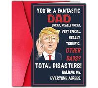 PRPinkRain Tarjeta divertida para el día del padre con texto en inglés "You're A Fantastic Dad" para papá, marido, abuelo de esposa, hijo, hija, niños, tarjeta de felicitación con sobre