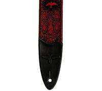 PRS Correa para guitarra de 2 pulgadas, diseño de flores, color rojo, rojo, S