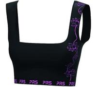 PRS Yoga Mujer Calcetines Camiseta sin costuras Pantalones Chándal Fitness Danza Gimnasio, Top Negro S, S-M