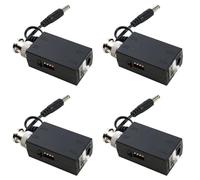 Prterver 4X DC12V 1CH Active UTP Video Transmitter Balun BNC Video Balun para el DVR de la Cámara CCTV