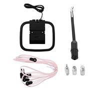 Prterver Antena FM para Receptor EstéReo Interior, Kit de Antena de Radio FM Am Universal de 75 Ohmios / 300 Ohmios con Convertidor de Antena