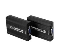 Prterver Extensor de Red VGA de 150M Extensor RJ45 VGA Receptor y Transmisor de Audio Compatible con Fuente de Alimentación PoE con Enchufe de la UE