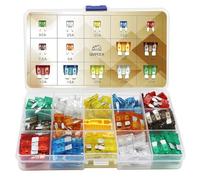 Prterver Kit de 140 Fusibles para Automóvil: Surtido de Fusibles de Cuchilla Estándar y Mini para Coches, Embarcaciones, Caravanas, Autocaravanas y Barcos.