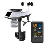 Prterver Medidor de Temperatura Inteligente Estación Meteorológica Multifuncional Reloj Digital con Pantalla A Color Anemómetro de Viento Inteligente