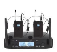 Prterver Micrófono Inalámbrico Profesional GLXD4 con Diadema de Doble Canal para Iglesias, Discursos, Enseñanza, Escenarios, Enchufe de la UE.