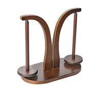 Prterver Portabobinas de Madera de Doble Eje con Disco, Soporte para Lana Tejido A Mano, Herramienta Giratoria con Eje de Madera para Lana, Color Retro