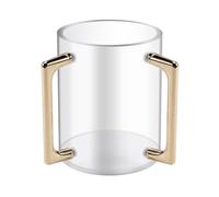 Prterver Vaso para Lavar Las Manos, Vaso para Orar, Vaso para Lavar Las Manos con Dos Asas de Metal para Oración Judía, Vaso Dorado