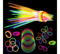 Prtoworior Juego de 100 barras luminosas para niños, fluorescente, resplandor en la oscuridad, Pascua, boda, Halloween y Navidad, paquete de suministros para fiestas
