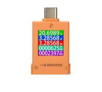 Prueba de carga USB multifuncional Ajuste de brillo DC4.5-50V 0-6A medidor de capacidad de potencia de corriente de volta360 ° pantalla rotable (naranja)