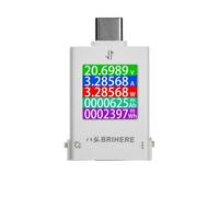 Prueba de carga USB multifuncional Ajuste de brillo DC4.5-50V 0-6A medidor de capacidad de potencia de corriente de volta360 ° pantalla rotable (Blanco)