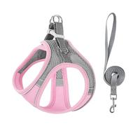 Prueba de Gato Escape Pise el Chaleco con Fijación Cuello Doble y Pecho Arnés Reflectante Malla Ajustable para Caminar a Aire Libre Segura Pink A XXXS