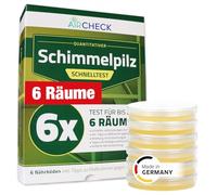 Prueba de moho en la vivienda - Tester de moho para hasta 6 habitaciones - Test rápido con placas de cultivo para evaluar el aire interior