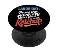 Prueba de que la defensa sabe muy bien con el Día del Trabajo de Ketchup PopSockets PopGrip Adhesivo