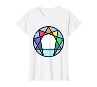 Prueba del Eneagrama del símbolo de la Personalidad Nueve Tipos de Personalidad Camiseta gráfica económica, Mujer, Blanco, S