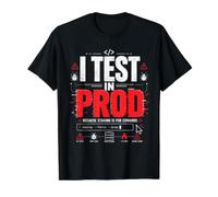 Prueba en Prod Programador Broma Ingeniero de Software Tecnología de TI Camiseta gráfica económica, Hombre, Negro, M