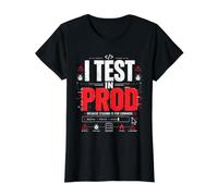 Prueba en Prod Programador Broma Ingeniero de Software Tecnología de TI Camiseta gráfica económica, Mujer, Negro, M