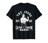 Prueba Jesus Not Me Cause I Throw Hands Christian Boxer Boxing Camiseta