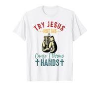 Prueba Jesus Not Me Cause I Throw Hands Christian Boxer Boxing Camiseta