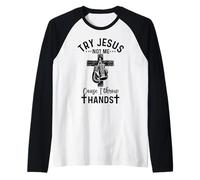 Prueba Jesus Not Me Cause I Throw Hands Christian Boxer Boxing Camiseta Manga Raglan