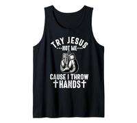 Prueba Jesus Not Me Cause I Throw Hands Christian Boxer Boxing Camiseta sin Mangas
