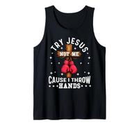 Prueba Jesus Not Me Cause I Throw Hands Christian Boxer Boxing Camiseta sin Mangas