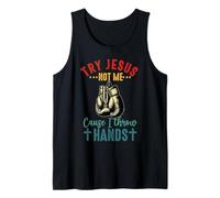 Prueba Jesus Not Me Cause I Throw Hands Christian Boxer Boxing Camiseta sin Mangas