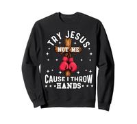 Prueba Jesus Not Me Cause I Throw Hands Christian Boxer Boxing Sudadera