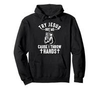 Prueba Jesus Not Me Cause I Throw Hands Christian Boxer Boxing Sudadera con Capucha