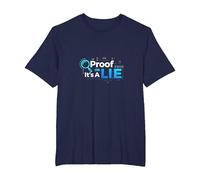 Prueba o Mentira Datos Humor Friki Código Binario Verificación de Hechos Camiseta, Hombre Tallas Grandes, Azul Marino, 4X Alto