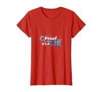 Prueba o Mentira Datos Humor Friki Código Binario Verificación de Hechos Camiseta, Mujer, Rojo, S